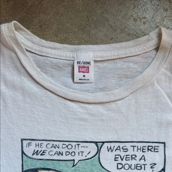 Hanes RE/done Women's Comic Print Tee - White - Picture 2 of 4